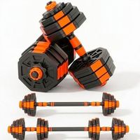 kit de mancuernas ajustables hexagonales con barra extensora y cierres de seguridad 40kg
