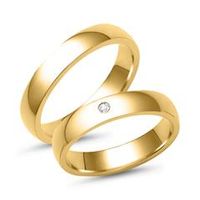 alianzas 8 quilates oro amarillo con diamante