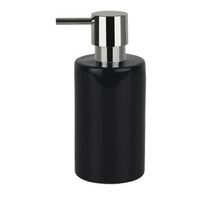 dispensador de jabon liquido spirella tube de gres en color negro 7 x 16 cm