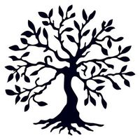 decoracion pared de metal arbol 3 negro 60x60 cm