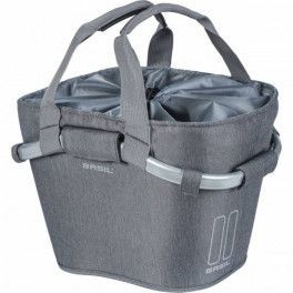 Basil Cesto Con Asa Delantera 2day Carry Poliester Con Placa Adaptadora Kf Gris