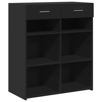 Aparador De Madera De Ingeniería Negro 80x42,5x93 Cm