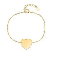 pulsera de plata 925 dorada con grabado de corazon