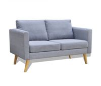 vidaxl sofa de 2 plazas de tela gris claro