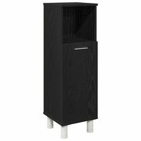 gabinete de bano  armario de bano con almacenamiento roble negro 30 x 30 x 95 cm