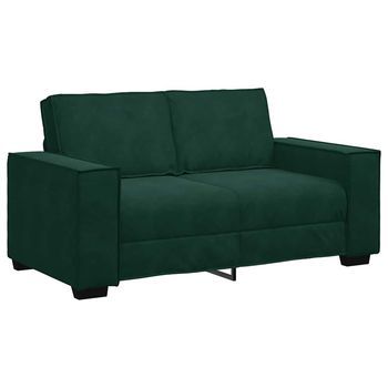 Sofá De 2 Plazas De Terciopelo Verde Oscuro 160x78x84 Cm Vidaxl