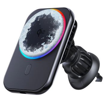 Cargador inalámbrico magnético Bakeey Qi2 para coche,soporte con luz LED,estación de carga rápida para iPhone 16 15 14 1