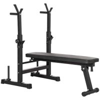 homcom banco de musculacion con soporte para barra y estacion de dips carga 150 kg para entrenamiento en casa gimnasio   aosom espana