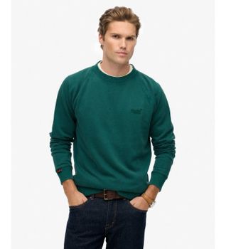 Superdry para hombre. M2014307A Sudadera Essential Logo Raglán verde (XXL), Casual, Algodón