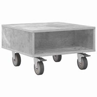mesa lateral con ruedas gris concreto 505 x 50 x 30 cm vidaxl