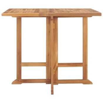 Mesa De Comedor | Mesa De Cena Plegable Para Jardín Madera De Teca 90x90x75 Cm