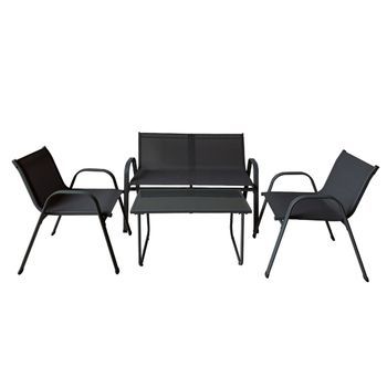 Muebles De Jardín Acero 115 X 77 X 65 Cm - Marbueno. Negro