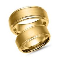 alianzas de boda de tungsteno chapadas en oro de alta calidad