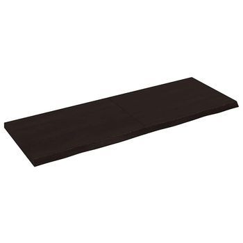 Tablero Mesa Madera Roble Tratada Marrón Oscuro 140x50x(2-4) Cm Vidaxl