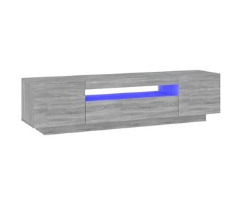 Mueble tv - mesa de tv con luces led gris sonoma 160x35x40 cm