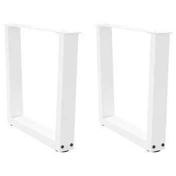 Patas Para Mesa De Centro En Forma De V (2 Unidades), Color Blanco, 60 X (42-43,3) Cm, Acero Vidaxl