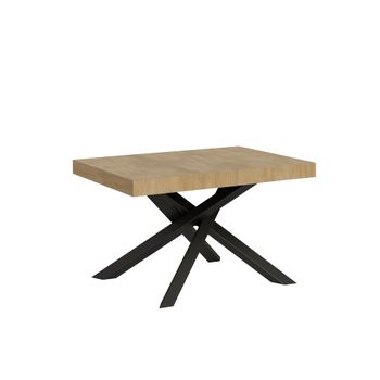 Mesa extensible 90x130/390 cm roble natural patas antracita