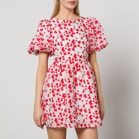 sister jane dream floral-jacquard organza midi dress - xsuk 6