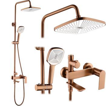 Conjunto De Ducha Rea Storm Brush Copper