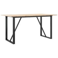 mesa de comedor marco o madera maciza pino y hierro 140x80x75cm