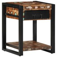 mesa auxiliar multicolor 40x40x50 cm madera maciza reciclada vidaxl