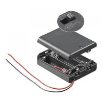goobay portapilas con interruptor para 3 pilas lr6 aa negro