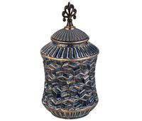 jarron de ceramica  azul d17x34h cm