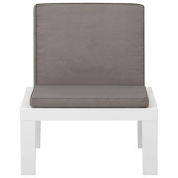Silla De Jardín | Silla De Exterior | Sillón Con Cojín Plástico Blanco