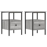 mesitas noche 2 uds madera ingenieria gris sonoma 34x36x50 cm vidaxl