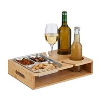 mesa de centro con bandeja en acero inoxidable