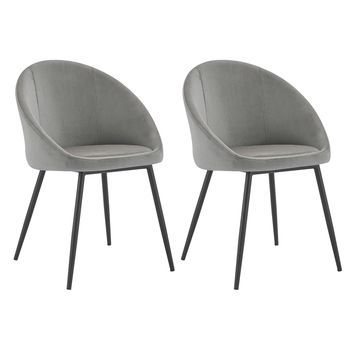Pack De 2 Sillas De Terciopelo Gris Diane