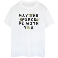 disney camiseta manga larga the mandalorian may the force be with you para mujer