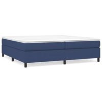 cama tapizada 203x200x35 cm tejido - azul