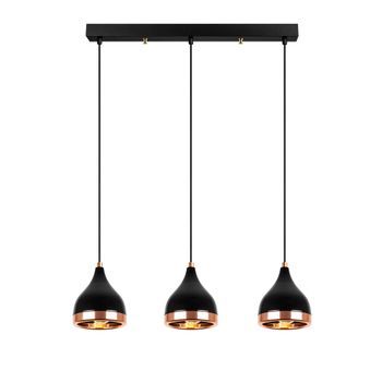 Lámpara De Techo Yildo-7041 Cobre Negro Metal 65x14x31-111 Cm