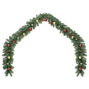 Guirnalda De Navidad Decorada Con Bolas Y Luces Led 20 M