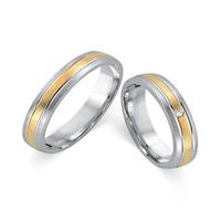 alianzas 14 quilates oro amarillo-blanco con diamante