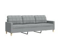 sofa de 3 plazas - sofa de salon de tela gris claro 210 cm