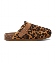 xti para mujer 14287106-leopardo zuecos 142871 marron 39 piel plano ninguno casual animal print