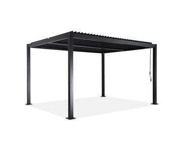 Pérgola bioclimática 3 x 4m de aluminio y acero con lamas orientables negro