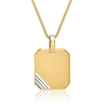 Cadena con colgante cuadrado 8 quilates bicolor dorado