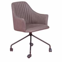 silla de oficina tapizada en tela vintage marron