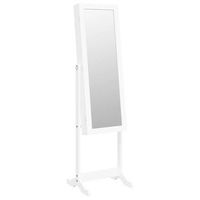espejo de pie con joyero y luces led blanco vidaxl
