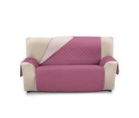 cubre sofa acolchado reversible 3 plazas donegal collections nina berenjena  salmon