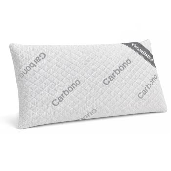 Almohada Viscoelástica de Carbono Perforado con núcleo 100% Viscoelástico con Funda Stretch Extraíble, Máximo Confort, Ergonómica, Indeformable y Antialérgica. Variedad de Medidas