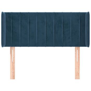 Cabecero Cama Mueble De Dormitorio De Terciopelo Oscuro 93 X 16 X 78/88 Cm Azul M02_0008062