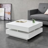 mesa de centro marsta aglomerado 75 x 75 x 355 cm - blanco encasa