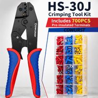 kit de herramientas de crimpado hs-30j 700 terminales aislados de 05-6mm awg22-10 alicates de crimpado en frio para cableado electrico automotriz