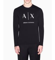 ax armani exchange para hombre xm002684af10356uc001 camiseta de manga larga negra m negro casual algodon