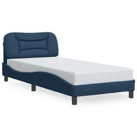 estructura de cama con led sin colchon hvar tela azul 90x200 cm vidaxl