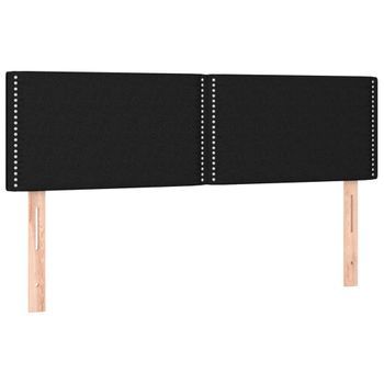 Cabecero Cama Mueble De Dormitorio Con Led De Tela 144 X 5 X 78/88 Cm Negro M02_0001145